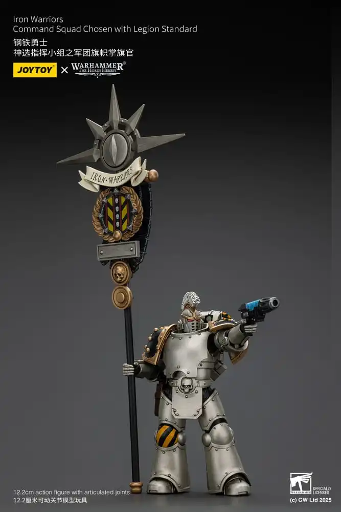 Warhammer The Horus Heresy Action Figure 1/18 lron Warriors Command Squad Chosen with Legion Standard 12 cm